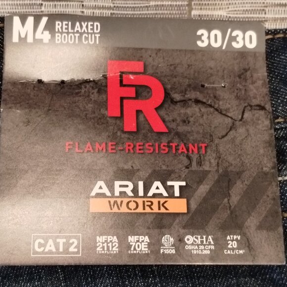 Ariat FR M4 Relaxed Boot Cut Shale Jeans Size 30/30 NWT - Picture 6 of 9